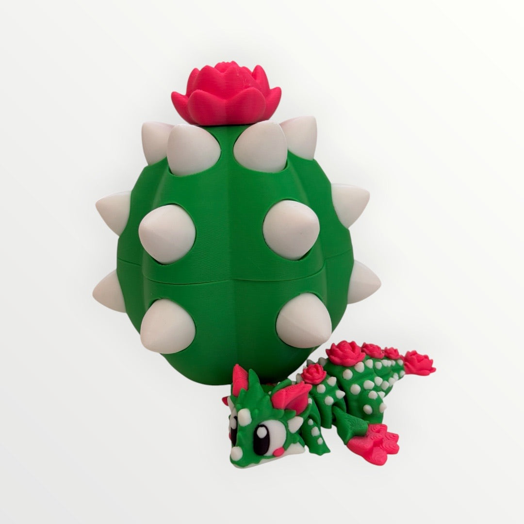 Huevo de dragón cactus impreso en 3D cerrado